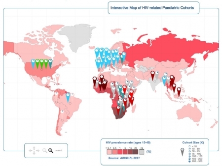 Click to see CIPHER's Interactive Map of HIV-Related Pediatric Cohort Studies