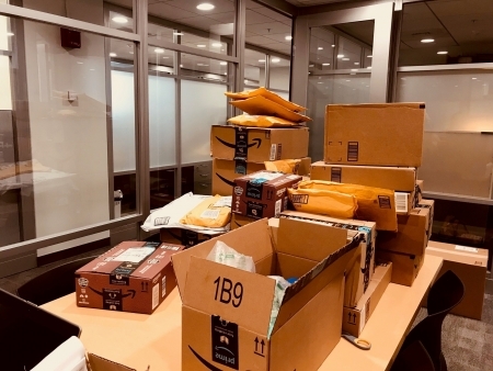 Photo: A newly arrived shipment at Harvard