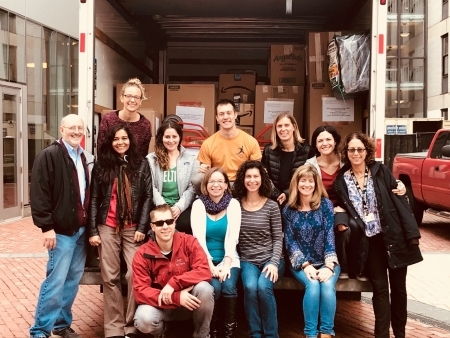 Photo: Staff at Harvard about to depart for Boston Logan Airport with supply kits