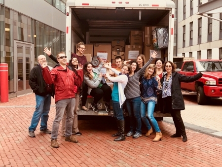 Photo: Harvard staff thrilled that the U-haul is packed and ready to go!