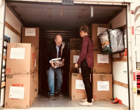 Photo: Loading the U-haul at Harvard