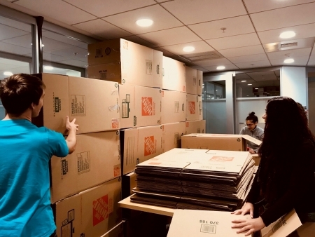 Photo: Putting boxes together